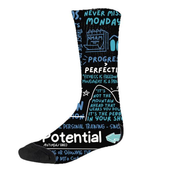 (Black) Sublimation Sports Socks For Men Thumbnail