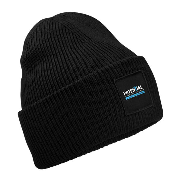 Potential Personal Training  - Deep-cuffed tonal patch beanie Thumbnail
